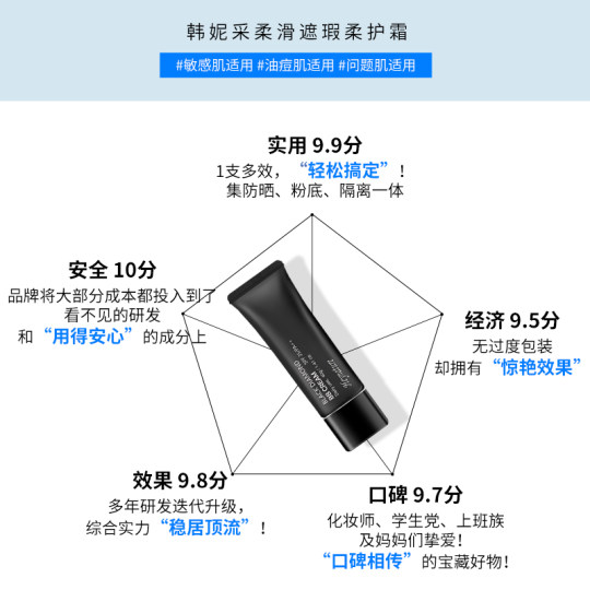 heynature/韩妮采韩国植物遮瑕防晒持久控油保湿提亮毛孔粉底bb霜