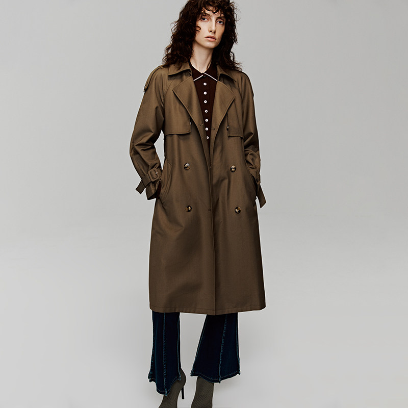 Re-BLUE轻奢优雅女装经典英伦风双排扣长风衣外套,淘宝优惠券,粉丝福利购,淘宝优惠卷