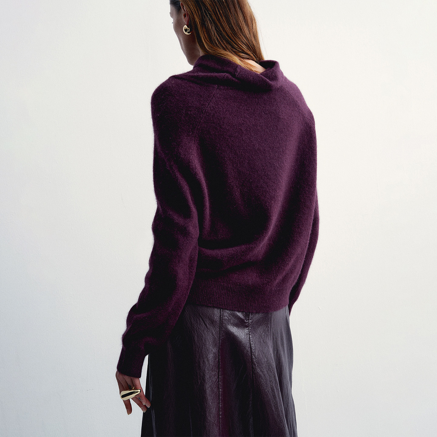 Re-BLUE轻奢优雅女装复古荡领宽松随性针织套头上衣慵懒风毛衣,淘宝优惠券,粉丝福利购,淘宝优惠卷