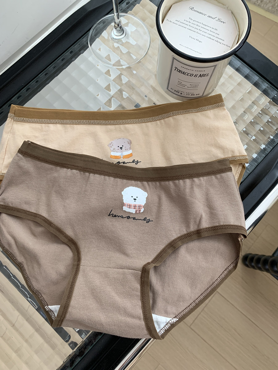树懒少女可爱卡通小熊纯棉内裤女生中腰全棉抗菌裆短裤透气三角裤,淘宝优惠券,粉丝福利购,淘宝优惠卷