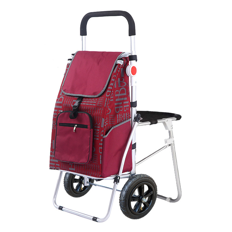 充气轮买菜车小拉车推车折叠便携购物车野外防震有凳可坐手拉拖车,淘宝优惠券,粉丝福利购,淘宝优惠卷