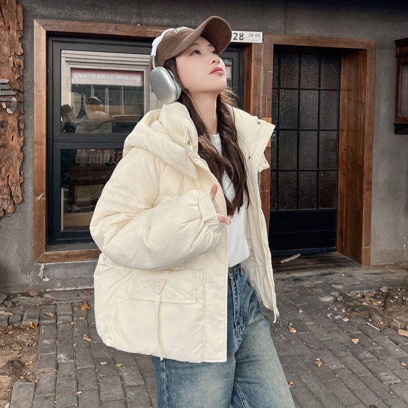 短款连帽羽绒服女甜美温柔高级感加厚外套 - 图2