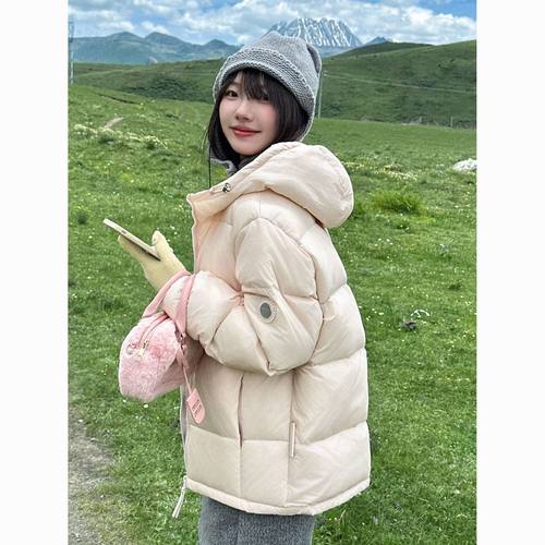 短款羽绒棉服2025冬新款小个子加厚保暖学生连帽休闲加热面包外套 - 图2