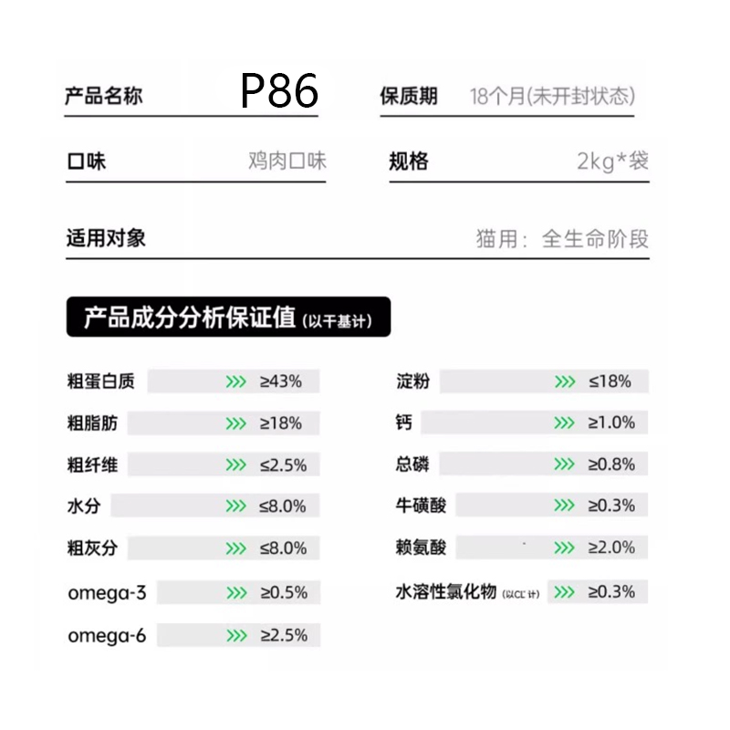 阿飞和巴弟P86F全价冻干生骨肉鲜鸡肉配方双拼猫粮成猫幼猫通用粮 - 图2