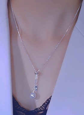 轻奢百搭抽拉式珍珠项链不掉色