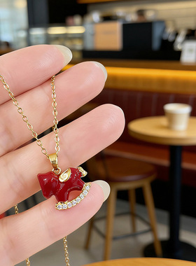 红色马上有钱花本命年项链新年