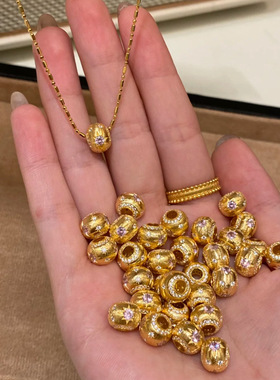 金色星芒小金球路路通项链高级感