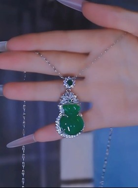 绿色钱袋吊坠毛衣项链不掉色百搭