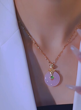 平安扣天然和田玉项链女轻奢小众