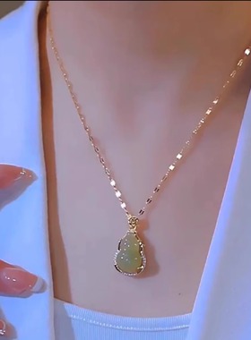 超闪绿葫芦项链网红气质轻奢时尚