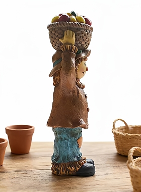 田园稻草人树脂桌面摆件丰收祝福