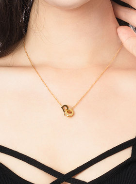 HIBAO喜小宝字母D项链不掉色