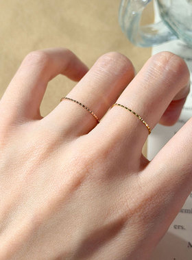 HIBAO喜小宝气质极细小方块戒指