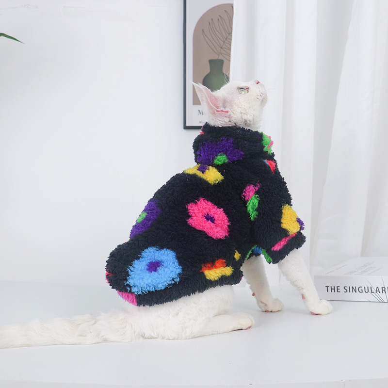 无毛猫衣服加厚冬季保暖德北极绒时尚外套德文猫斯芬克斯过冬衣服