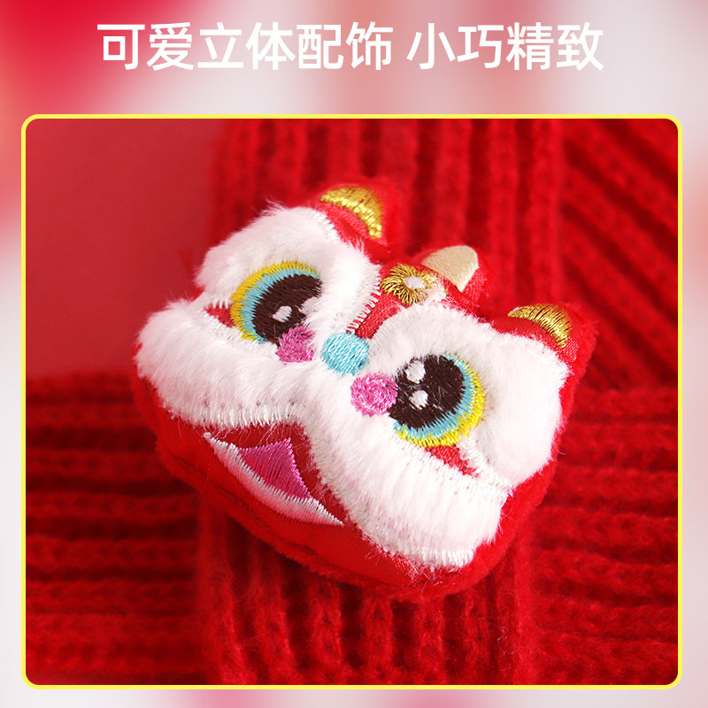 新款猫咪围巾围脖保暖小狗新年红色小围巾可爱喜庆佩戴编织装饰品