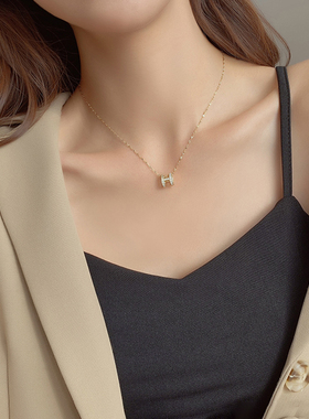 伊灿韩国字母H项链女夏小众