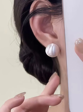 伊灿简约银色磨砂拉丝耳环女