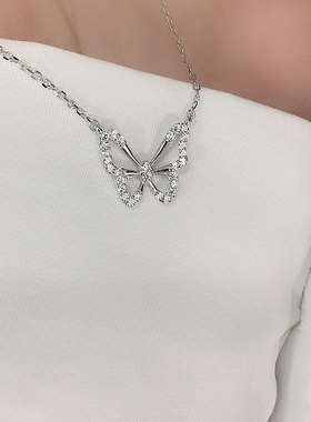 伊灿水钻蝴蝶结项链女