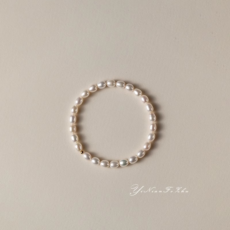 天然淡水小米粒珍珠手链2025年新款潮手饰小众设计感百搭时尚手环 - 图3
