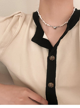 伊灿磁吸爱心巴洛克淡水珍珠项链