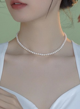 伊灿天然淡水馒头珍珠项链女