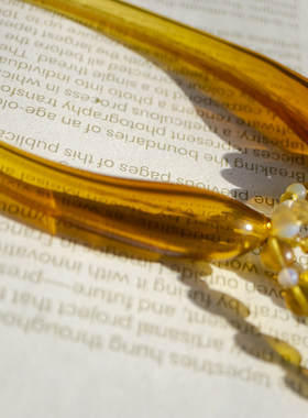 二梦三青【守护时光】中古复古天然琥珀项链女时尚百搭锁骨链多层