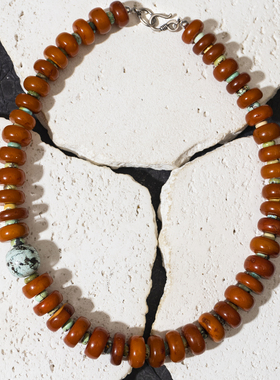 二梦三青【凝固流年】天然蜜蜡项链女时尚百搭锁骨链新中式