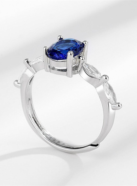 港风网红流行气质镶嵌水晶戒指