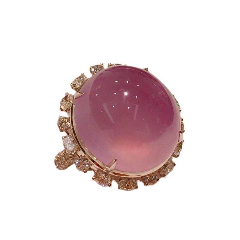 仿真高冰种紫罗兰粉玉髓水蜜桃戒指项链女奢华时尚气质高级感套装,淘宝优惠券,粉丝福利购,淘宝优惠卷