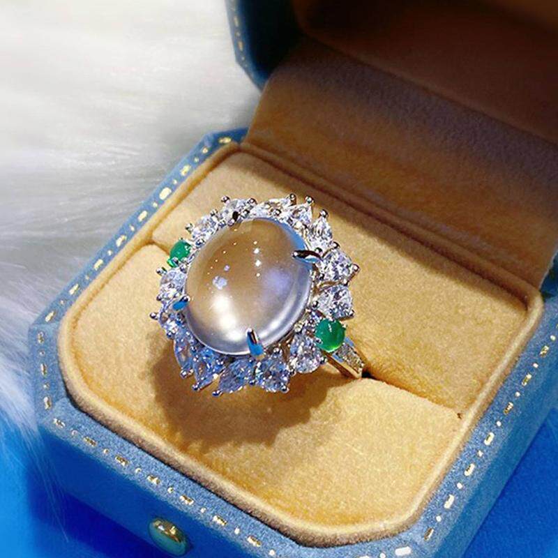 Natural ice transparent chrysoprase gray agate white jade set