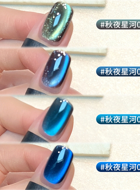 恩妮诗秋夜星河猫眼指甲油胶美甲