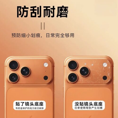 适用苹果17pro/17proma静电吸附镜头膜底座膜不留胶防刮镂空全包 - 图1