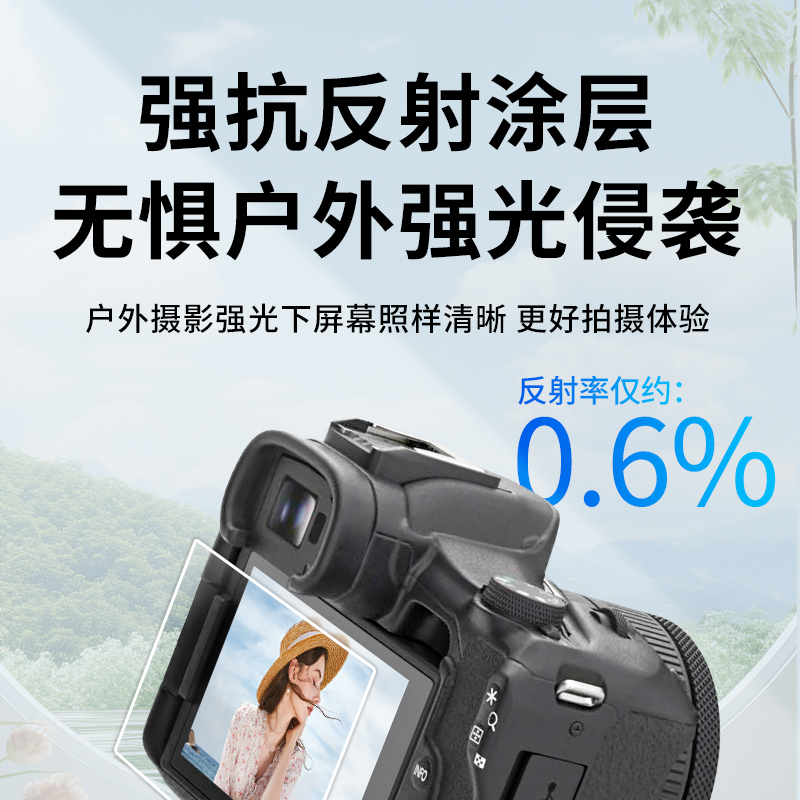 HAOLOCM适用佳能相机R50保护膜M200/850D/R10高清钢化屏幕膜R6/R7防反光ar增透膜R8/R5/R3相机配件G7X3 贴膜 - 图1