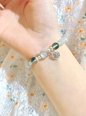 月光猫眼石小众设计闺蜜手串