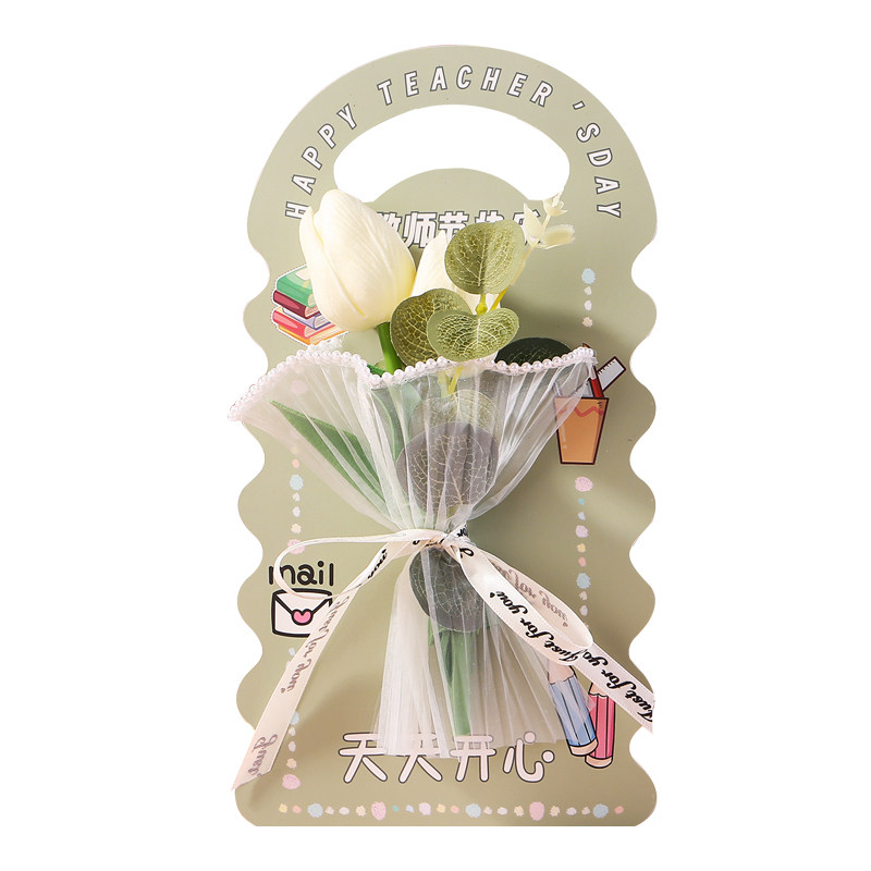 2023新款送老师毕业感恩祝福礼物教师节贺卡手工diy制作材料花束