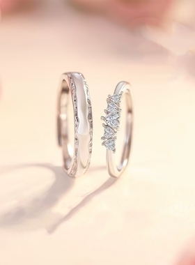 心动情侣对戒原创设计小众学生党