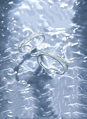 冰河情侣对戒巨好看小众设计轻奢