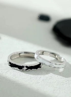 黑暗与黎明情侣款戒指女男一对