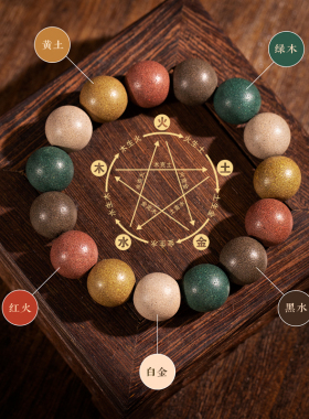 青城山古法五行合香珠手串非遗中药龙涎香桂花香财神挂件佛珠手持