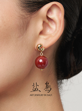 盐岛平安锦鲤葫芦红玛瑙素金饰品手链本命年串珠首饰原创设计轻奢