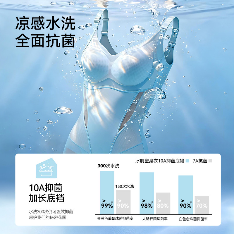 舞青衣夏季新款冰肌塑身衣凉感透气舒适连体衣美体塑形高弹显瘦