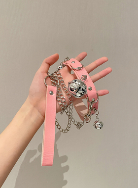 铃铛项圈牵引绳女颈带情趣颈圈