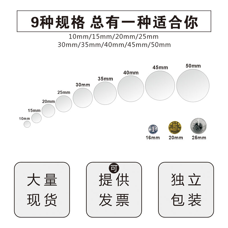 TAKESHOW强粘透明不干胶圆形封口贴包装彩盒密封环保PET隐形防水标签批发透明圆形封口贴PET片卷装不干胶粘胶 - 图0