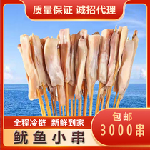 Iron plate squid small string commercial semi-finished barbecued fried net red squid small string fresh frozen 3000 strings