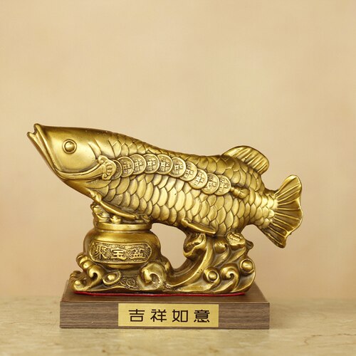 久鉴 铜鱼 铜鲤鱼跃龙门年年有余金龙鱼办公室居家工艺品摆件 - 图1