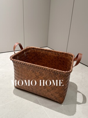 MOMO HOME家居脏衣服收纳筐脏衣篓放衣服零食玩具竹编仿藤编