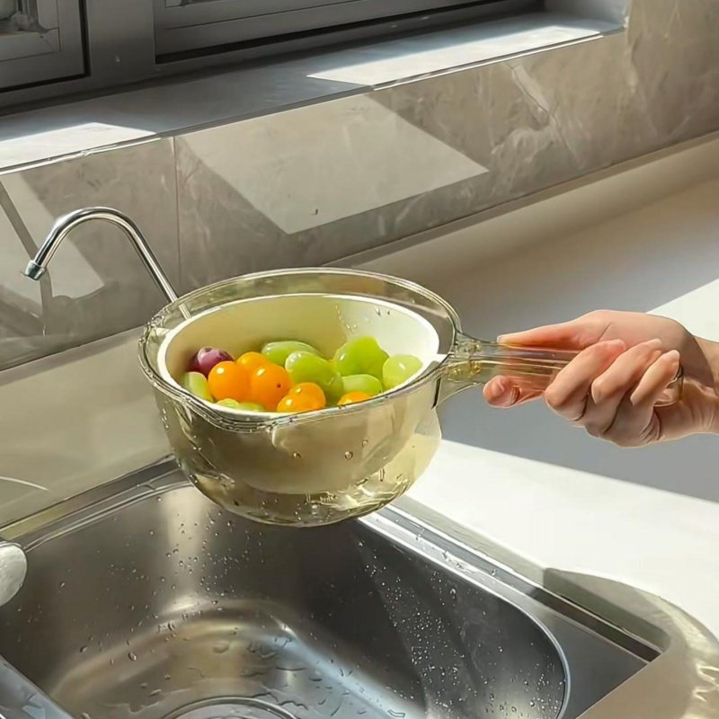 MOMO HOME特大洗菜盆家用2025新款沥水淘米神器食品级洗水果滤水,淘宝优惠券,粉丝福利购,淘宝优惠卷