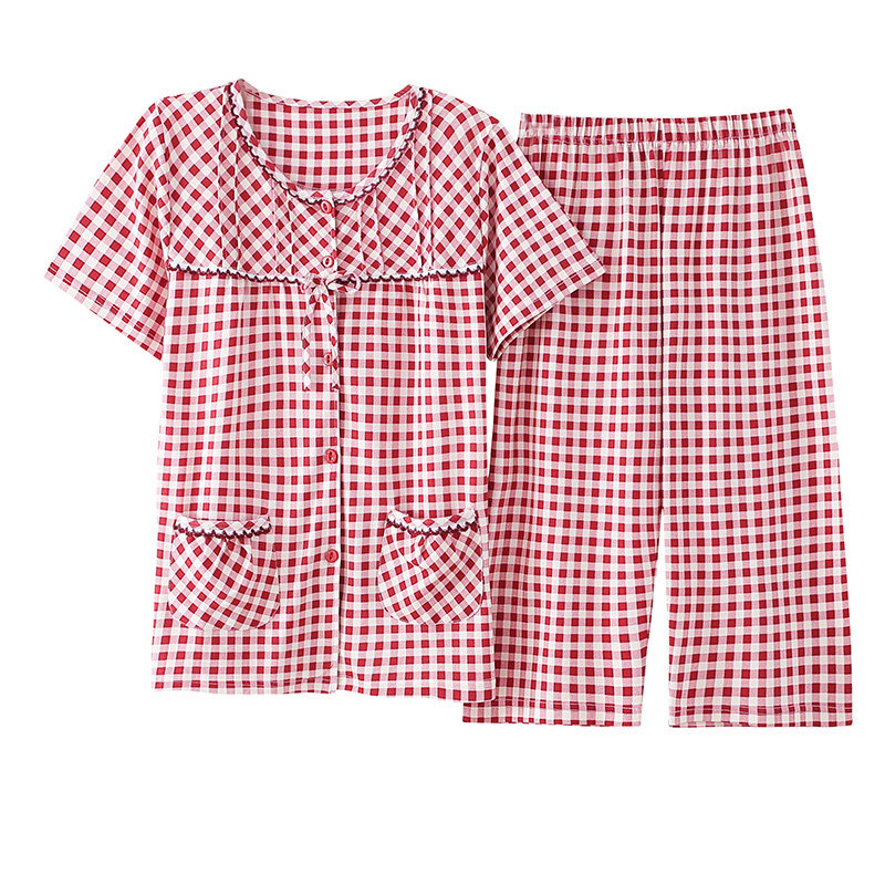 2022年新款夏季纯棉短袖7分裤睡衣 姵娇兰睡衣/家居服套装