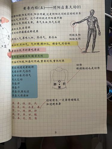 倪海厦课程学习针灸大成神农伤寒内经金匱课程学习彩色图文笔记本 - 图3