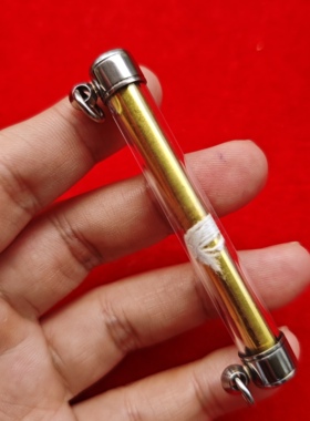 泰国佛牌 福管 龙婆马哈希拉 龙婆济公 2565 黄铜金线福管 双挂